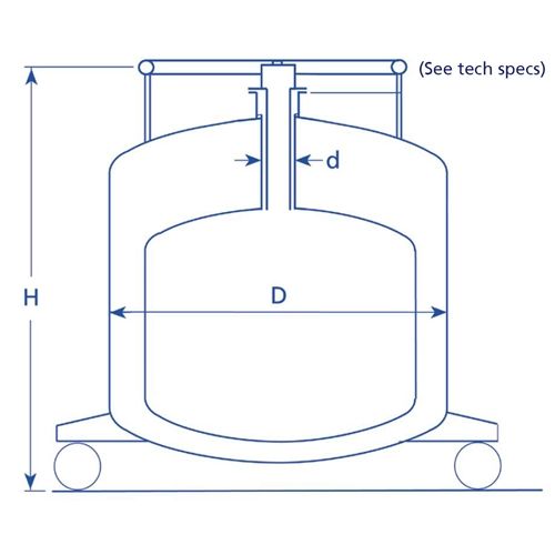 Liquid Helium Dewars NW50 (120 Litres) Dewars